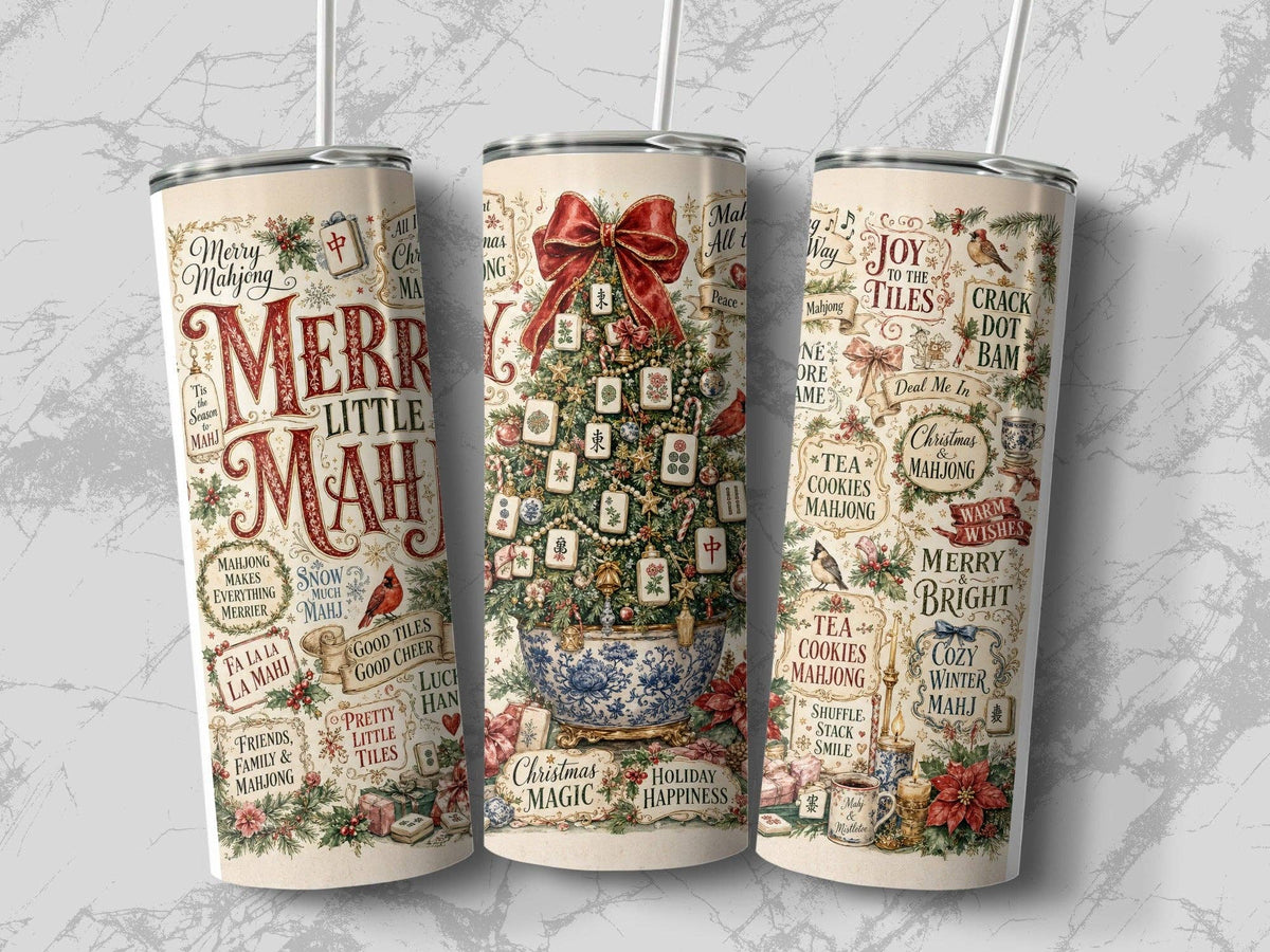 Merry Mahjong Christmas Tree Tumbler