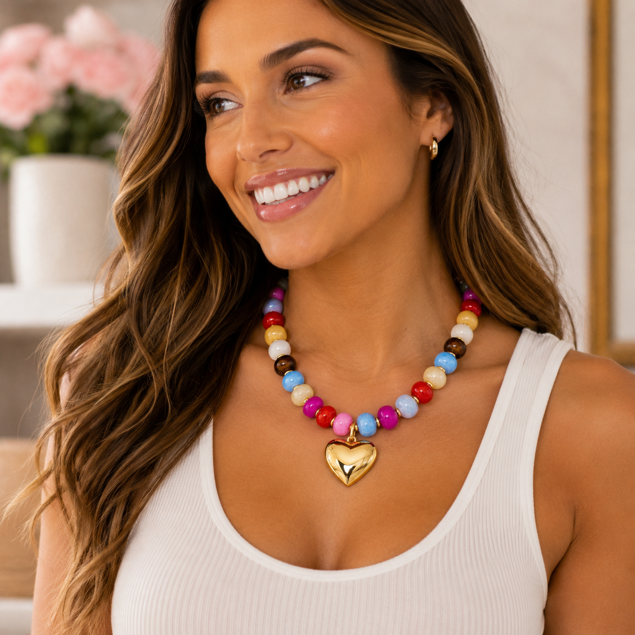 Clementine Heart Statement Necklace