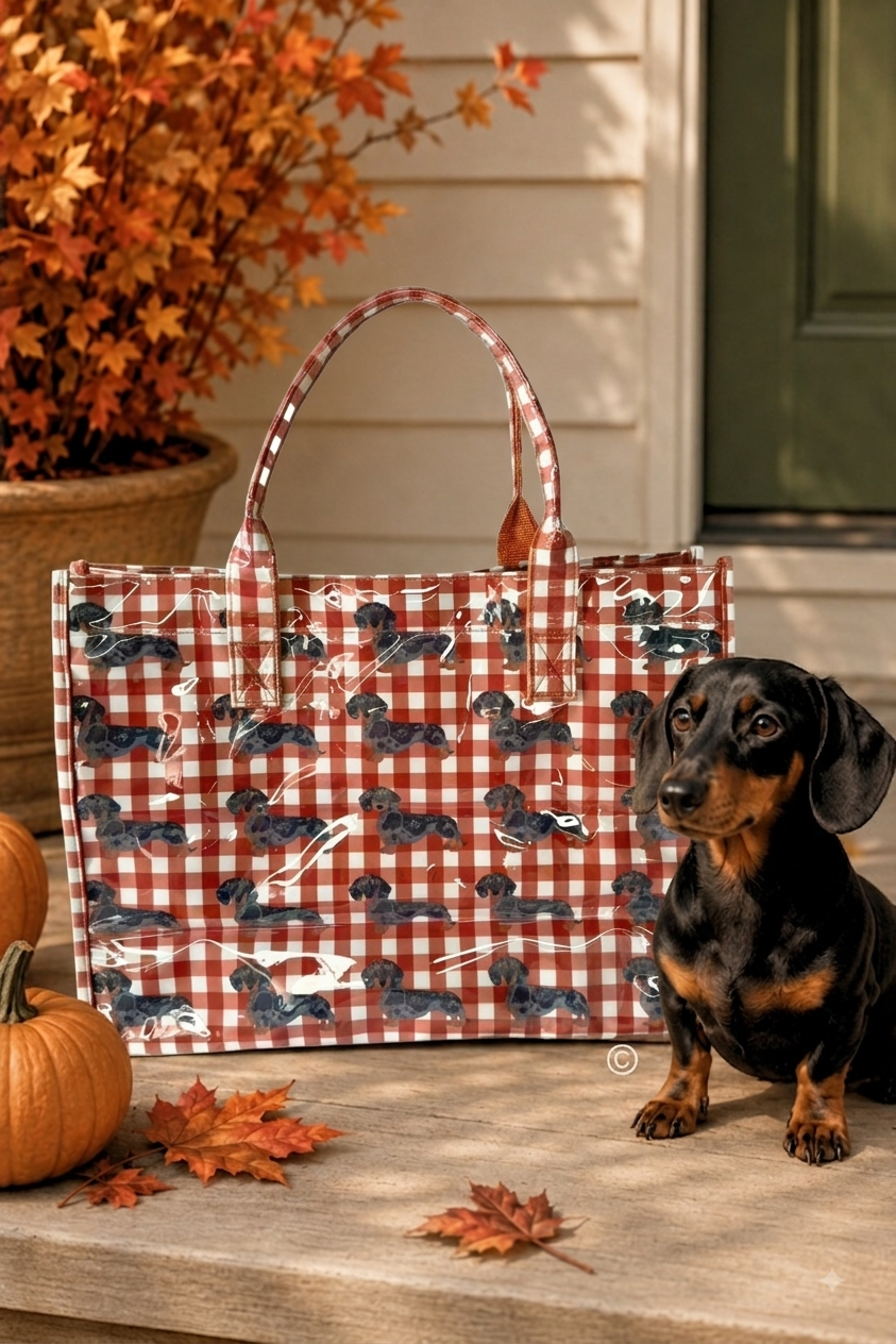 Chloe in Khaki Gingham Vinyl Tote©