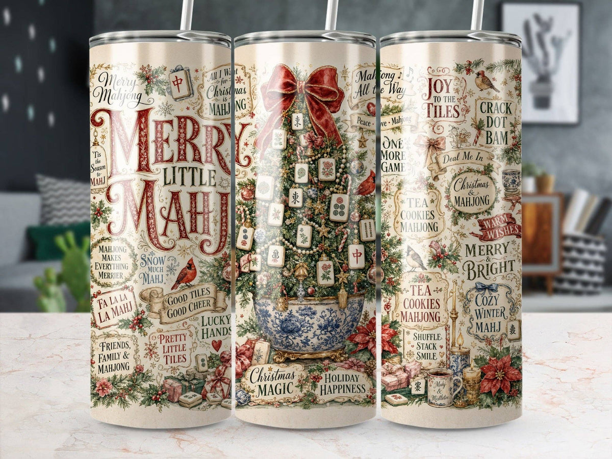 Merry Mahjong Christmas Tree Tumbler