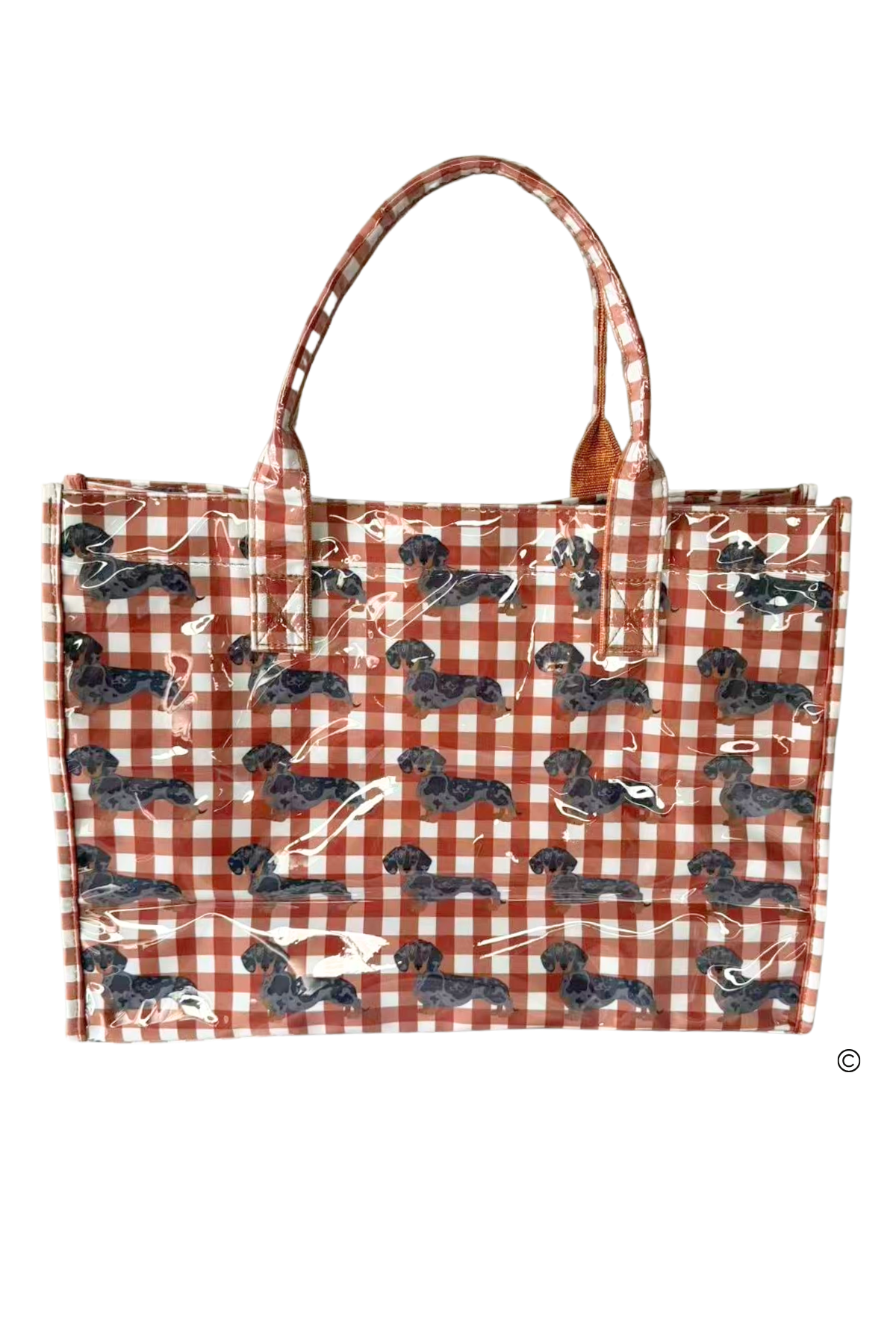 Chloe in Khaki Gingham Vinyl Tote©