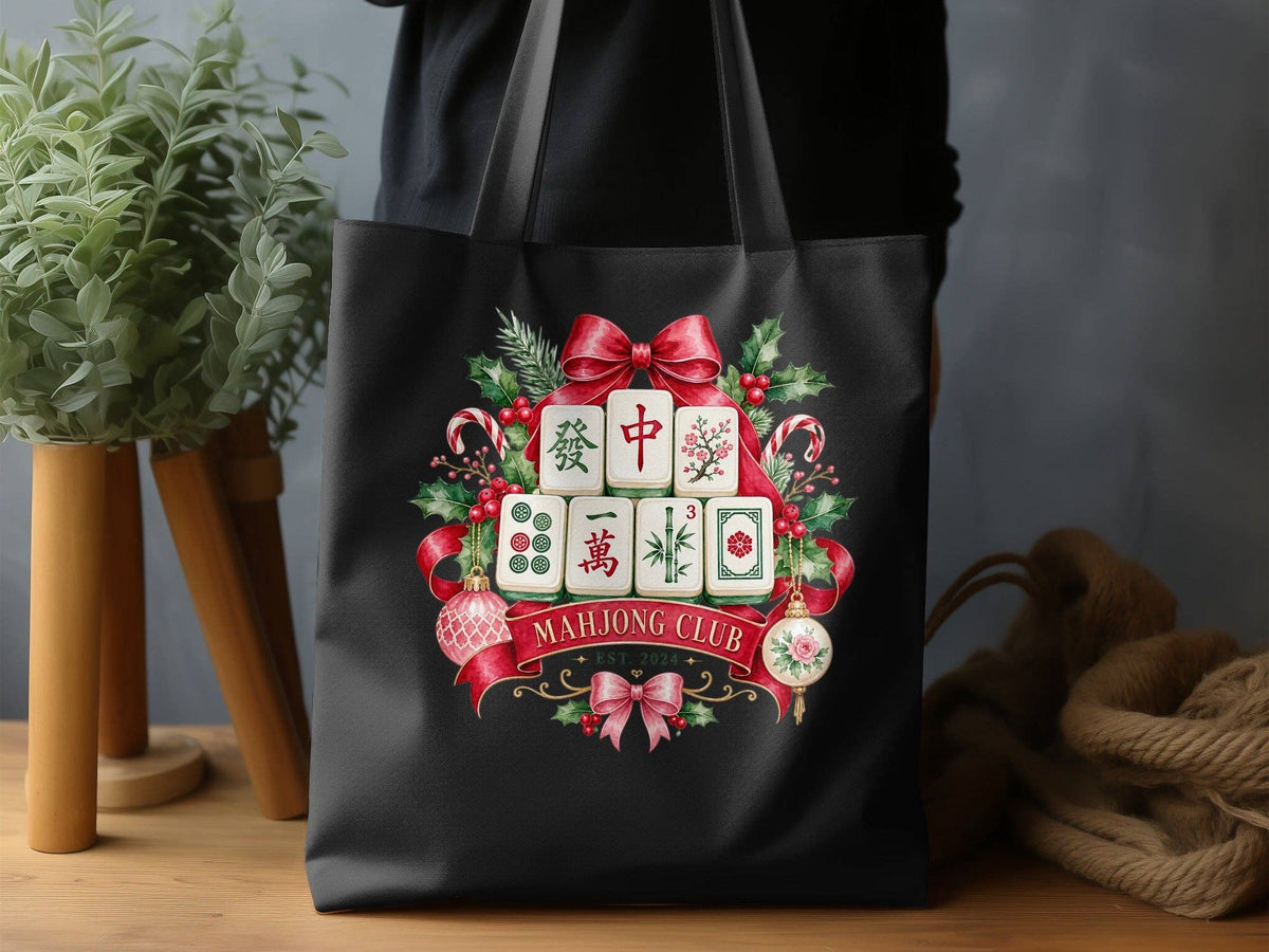 Festive Mahjong Club Holiday Tote