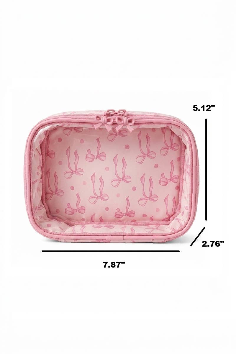 Coquette Bow Transparent Cosmetic Bag