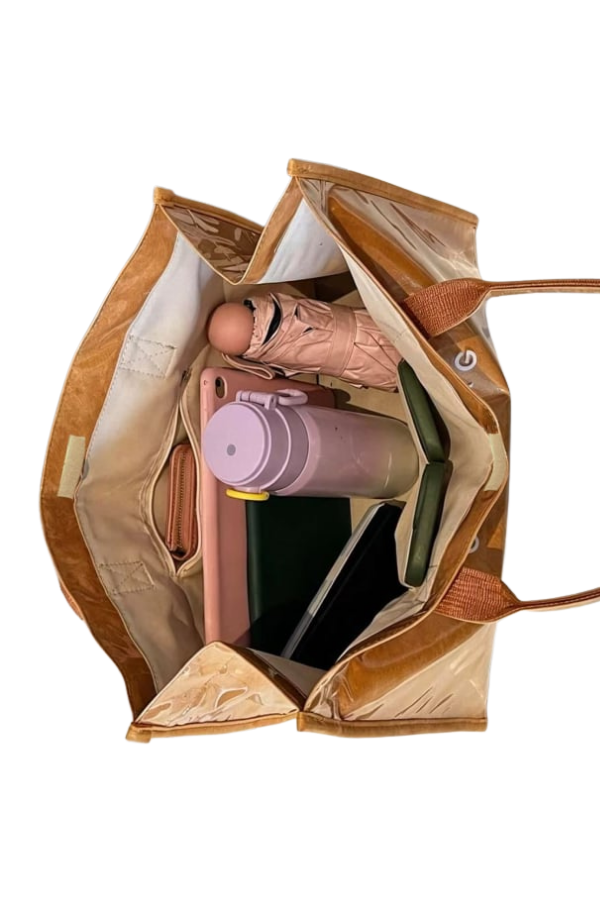Chloe in Khaki Gingham Vinyl Tote©