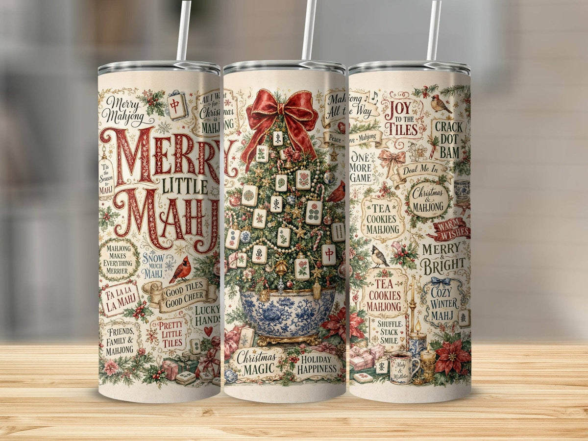 Merry Mahjong Christmas Tree Tumbler