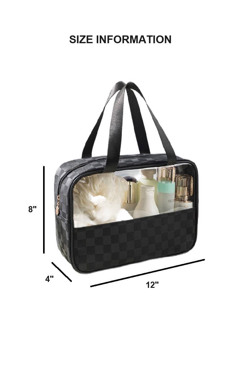 Checkered Clear Travel Bag