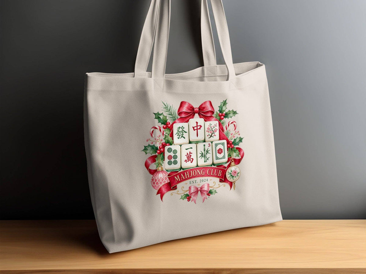 Festive Mahjong Club Holiday Tote