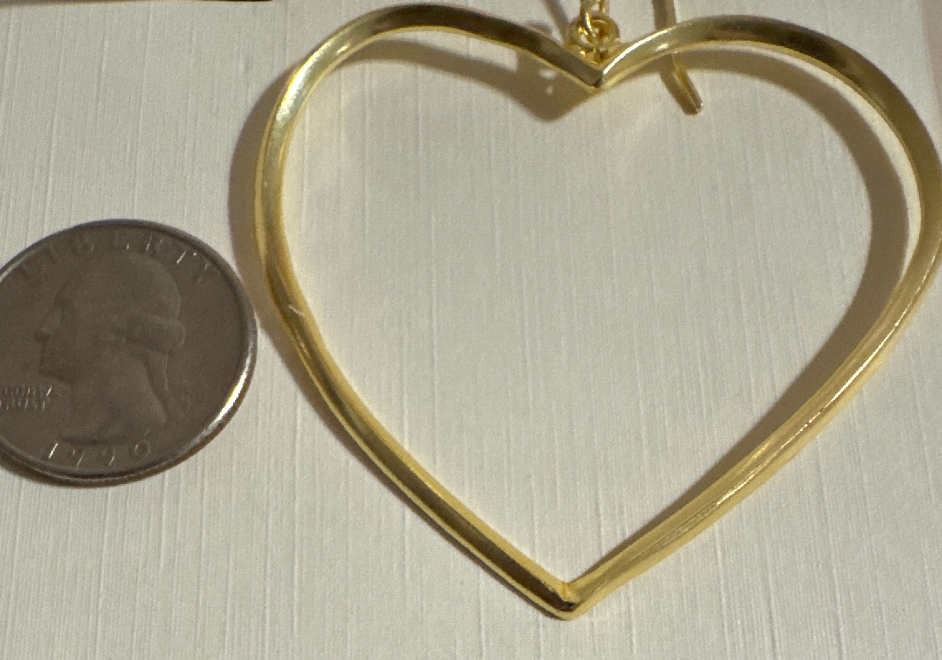 Myra Gold Plated Large Heart Hoops