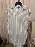 White Stripe Shirt Dress