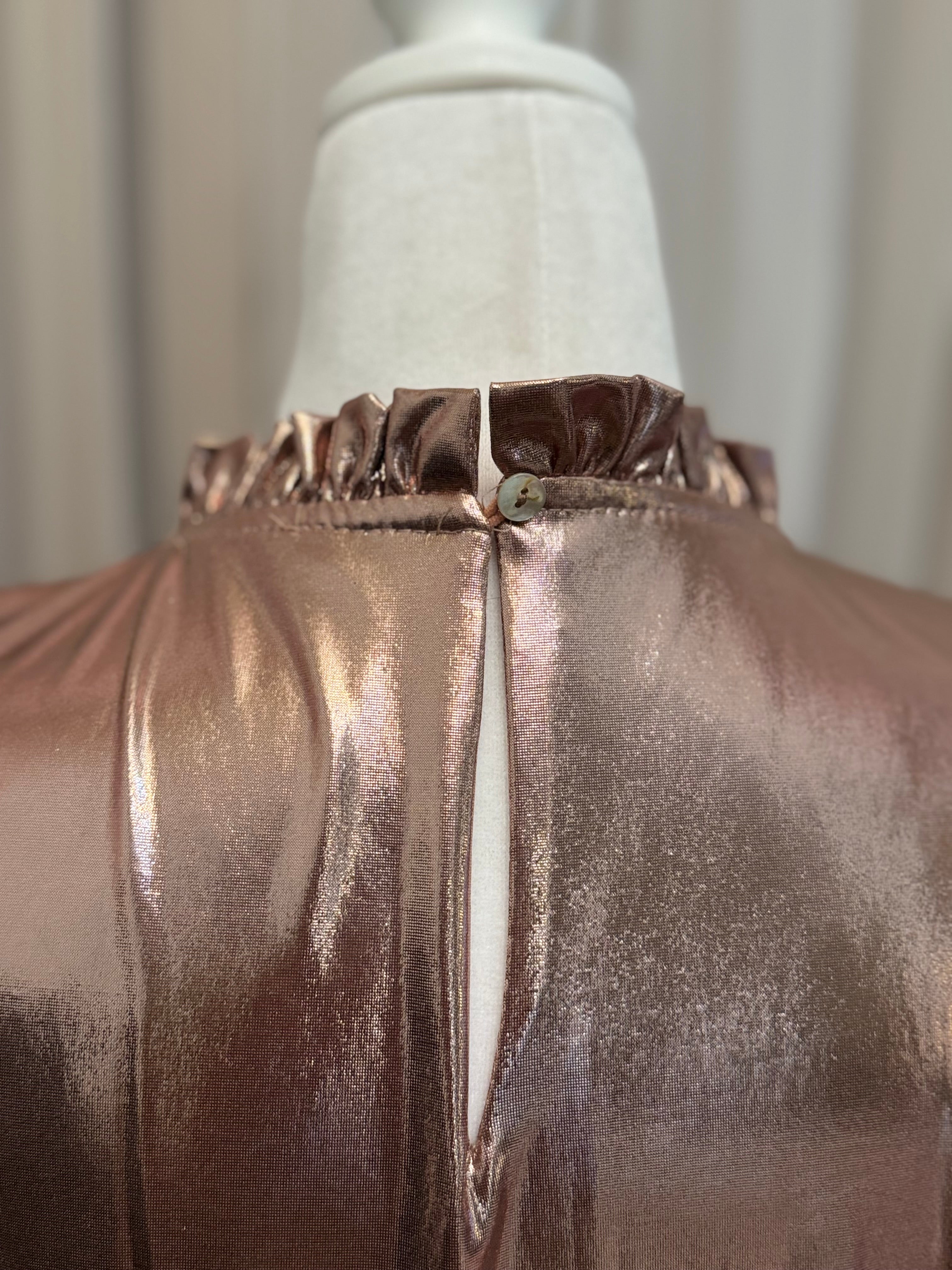 Jodifl Rose Gold Metallic Baby Doll Dress