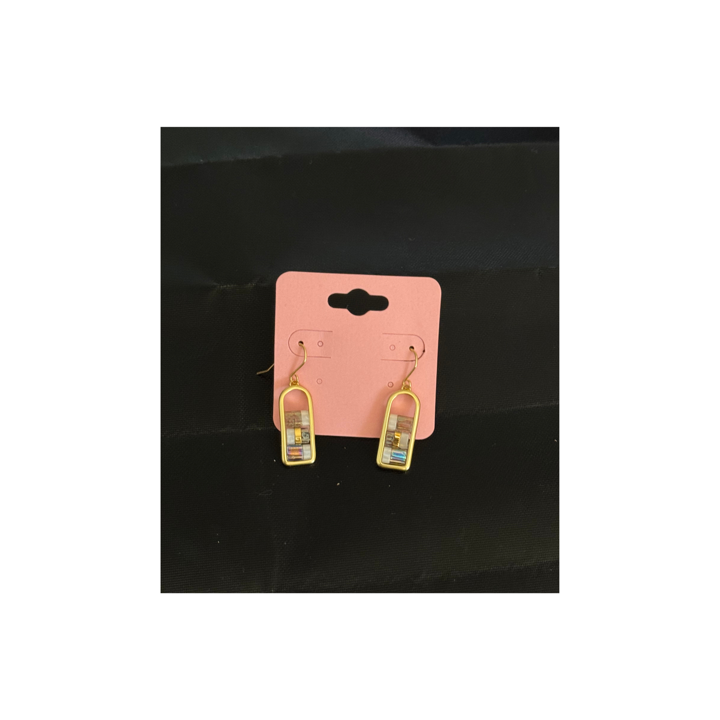 Good Karma Miyuki Frame Earring - Mint/Peach/Gold