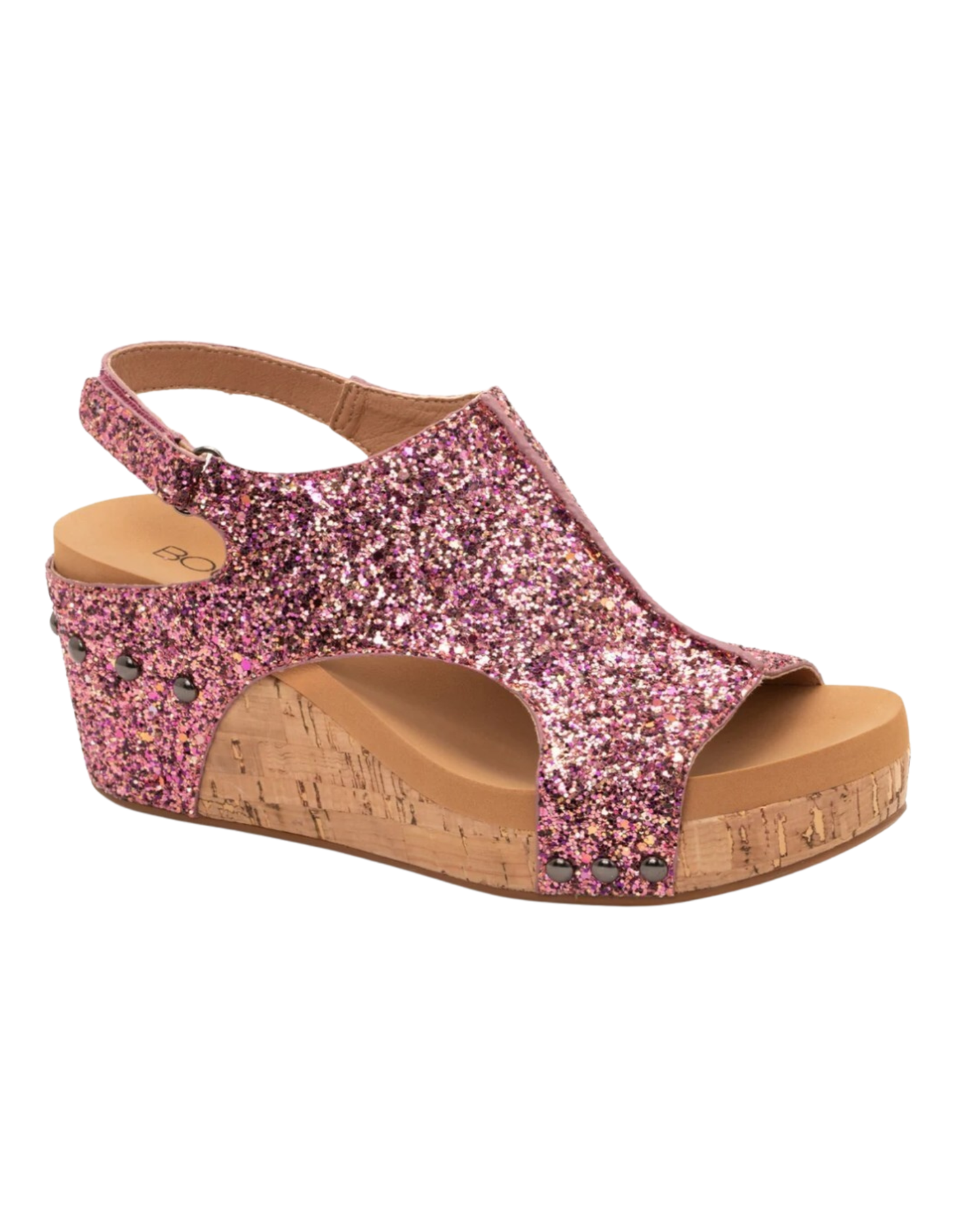 Carley Mixed Berry Glitter Wedges by Corkys