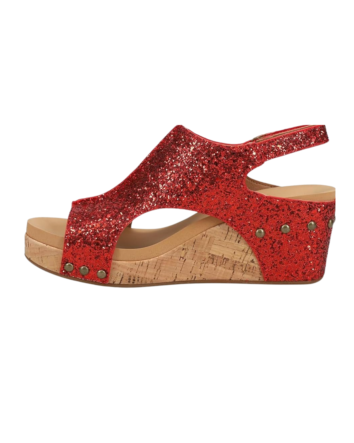 Carley Red Glitter Wedges by Corkys