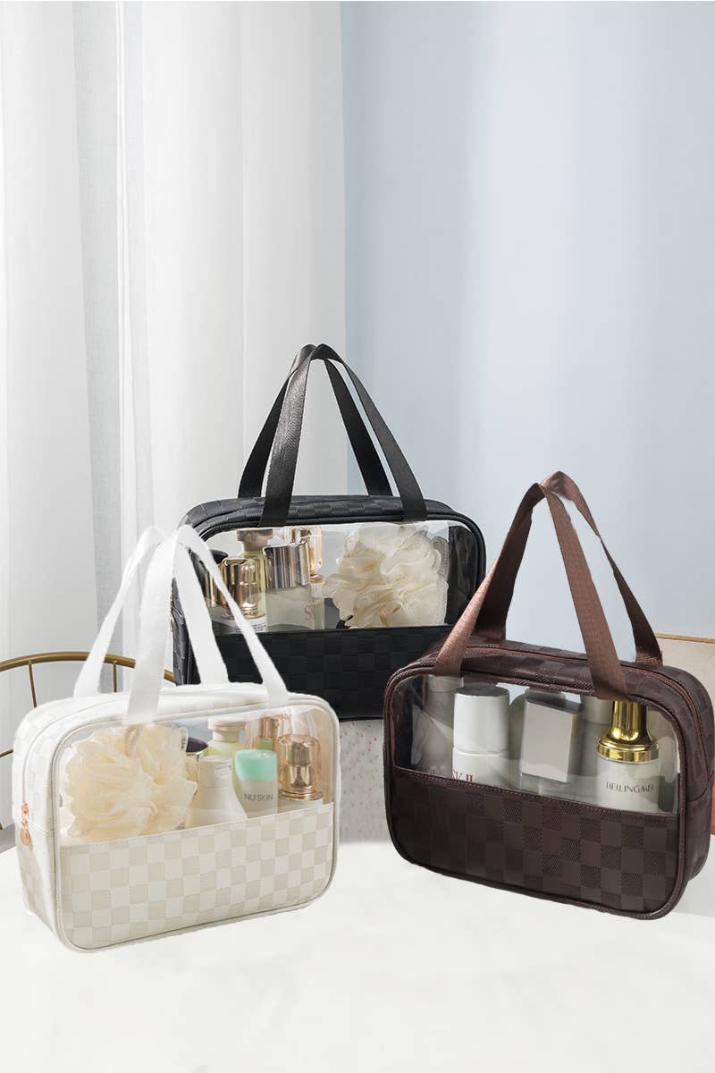 Checkered Clear Travel Bag