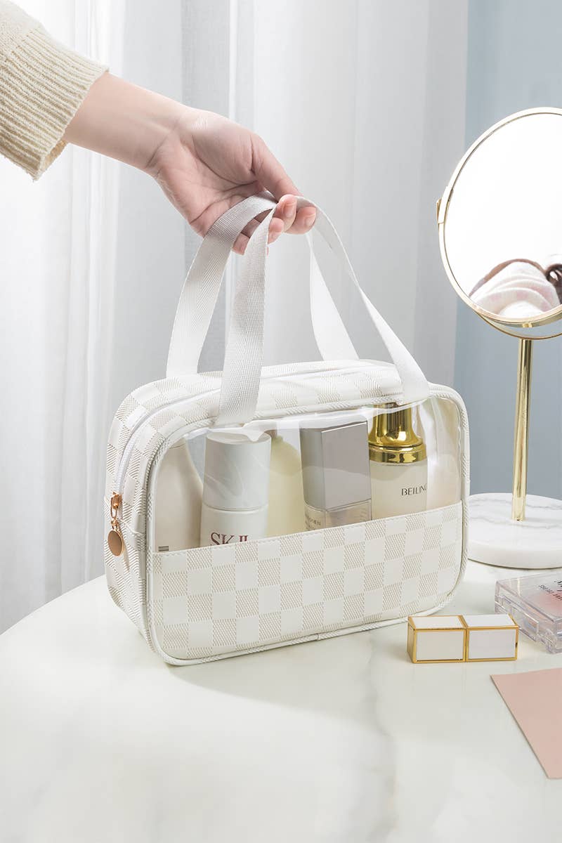 Checkered Clear Travel Bag