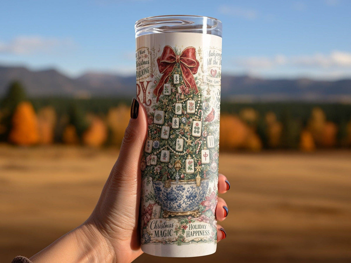 Merry Mahjong Christmas Tree Tumbler