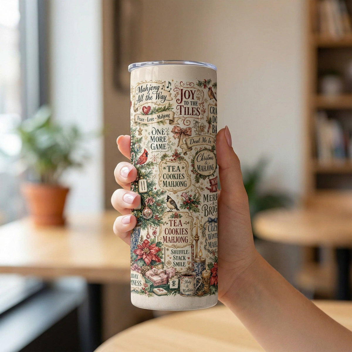 Merry Mahjong Christmas Tree Tumbler
